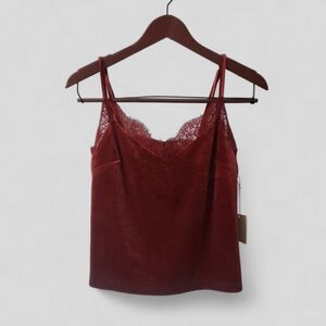 Forever‎ 21 Red Velvet Lace Camisole Y2K Whimsigoth Fairy Babydoll Small NWT